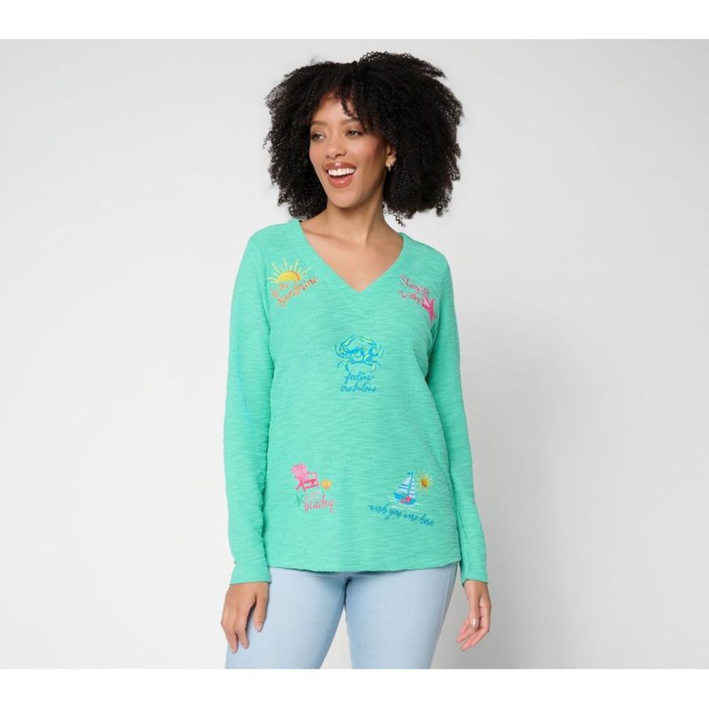 Belle by Kim Gravel Women's Top Sz L Make Your Selection: Beach Green A724213
